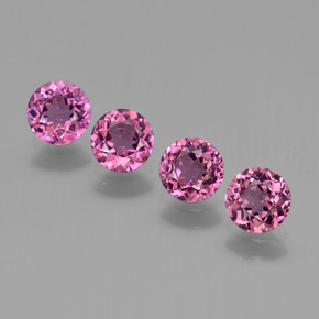 Pedras preciosas de granada rodolita vermelho natural de 2,24 ct, corte redondo, VS
