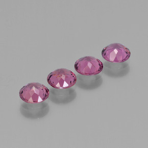 Pedras preciosas de granada rodolita vermelho natural de 2,24 ct, corte redondo, VS