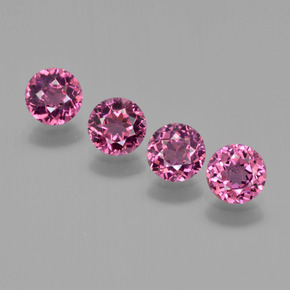 Pedras preciosas de granada rodolita baga rosa roxa natural de 2,36 ct, corte redondo, VS