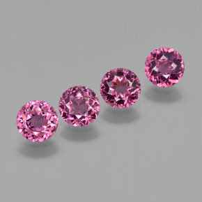 Pedras preciosas de granada rodolita baga rosa roxa natural de 2,36 ct, corte redondo, VS