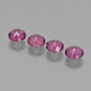Pedras preciosas de granada rodolita baga rosa roxa natural de 2,36 ct, corte redondo, VS