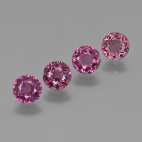 Pedras preciosas de granada rodolita roxo natural de 2,43 ct, corte redondo, VS