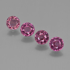 Pedras preciosas de granada rodolita roxo natural de 2,43 ct, corte redondo, VS
