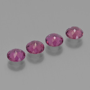 Pedras preciosas de granada rodolita roxo natural de 2,43 ct, corte redondo, VS