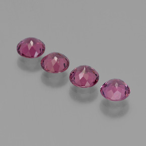 Pedras preciosas de granada rodolita roxo natural de 2,43 ct, corte redondo, VS