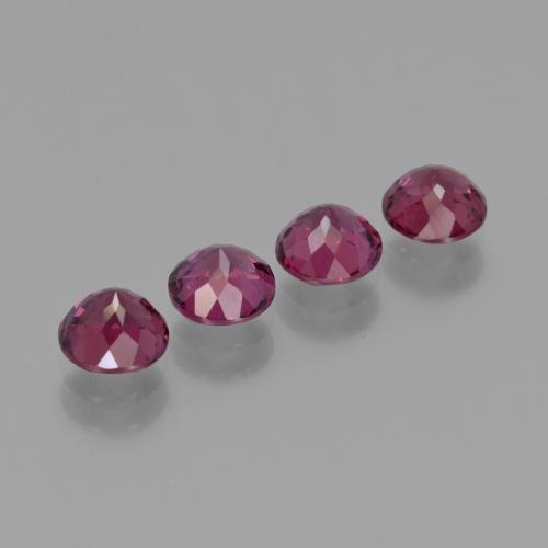 Pedras preciosas de Rodolita Granada roxo médio natural de 2.72 ct, Corte Redondo, VVS-VS