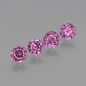 Pedras preciosas de granada rodolita vermelho natural de 1,40 ct, corte redondo, VS