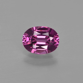 Granada rodolita vermelho natural 0,98ct, corte oval, VS