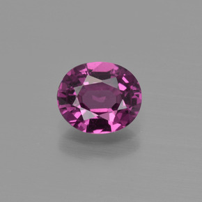 Granada rodolita vermelho natural 1,05ct, corte oval, VS