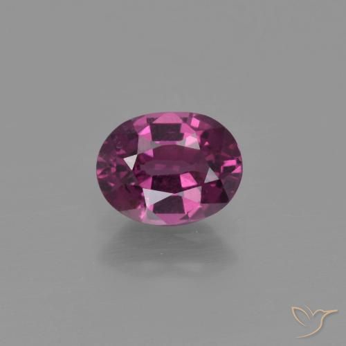 Granada rodolita roxo natural 1,03ct, corte oval, VS