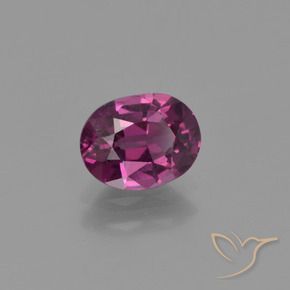 Granada rodolita roxo natural 1,03ct, corte oval, VS