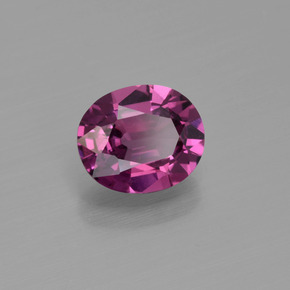 Granada rodolita roxo natural 1,22ct, corte oval, VS