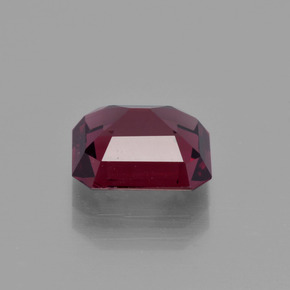 Granada rodolita vermelho natural 2,98ct, corte esmeralda, VVS-VS