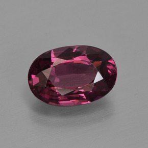 Rodolita Granada framboesa vermelha Natural 2.15ct, Corte Oval, VVS-VS