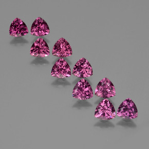 Pedras preciosas de granada rodolita rosa natural de 5,62 ct, trillion, VS