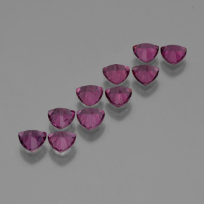 Pedras preciosas de granada rodolita rosa natural de 5,62 ct, trillion, VS