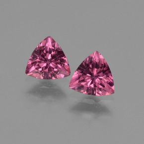 Pedras preciosas de granada rodolita rosa natural de  ct, trillion, VS