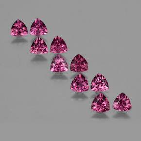 Pedras preciosas de granada rodolita rosa natural de  ct, trillion, VS