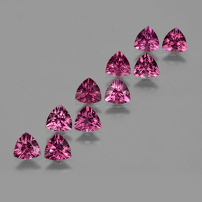 Pedras preciosas de granada rodolita rosa natural de  ct, trillion, VS