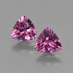 Pedras preciosas de granada rodolita rosa natural de  ct, trillion, VS