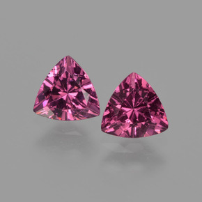 Pedras preciosas de granada rodolita rosa natural de  ct, trillion, VS