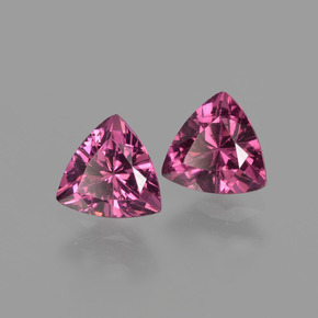 Pedras preciosas de granada rodolita rosa natural de  ct, trillion, VS