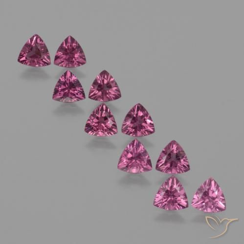 Pedras preciosas de rodolita granada Rosa Profundo Baga Roxo natural de 4.58 ct, Trilhão, VS