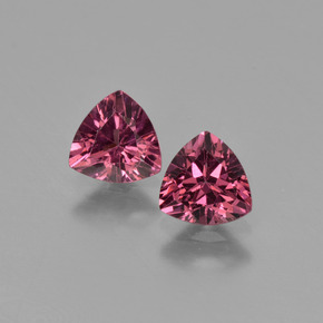 Pedras preciosas de granada rodolita rosa natural de  ct, trillion, VS