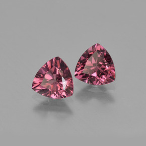 Pedras preciosas de granada rodolita rosa natural de  ct, trillion, VS