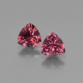 Pedras preciosas de granada rodolita rosa natural de  ct, trillion, VS