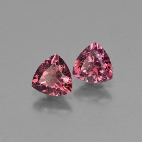 Pedras preciosas de granada rodolita rosa natural de  ct, trillion, VS