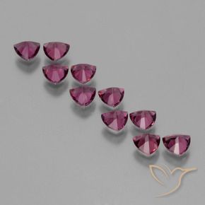 Pedras preciosas de rodolita granada Roxo médio-escuro natural de 5.15 ct, Trilhão, VS