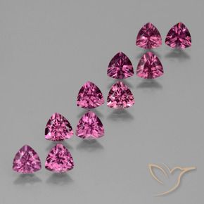 Pedras preciosas de rodolita granada Profundo Magenta-Rosa natural de 5.55 ct, Trilhão, VS