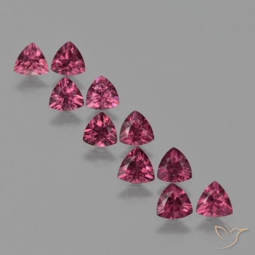 Pedras preciosas de rodolita granada roxo avermelhado natural de 4.67 ct, Trilhão, VS