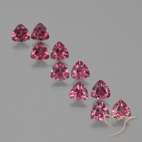 Pedras preciosas de rodolita granada Magenta-Rosa natural de 4.93 ct, Trilhão, VS
