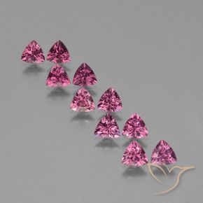 Pedras preciosas de rodolita granada Magenta-Rosa natural de 4.71 ct, Trilhão, VS