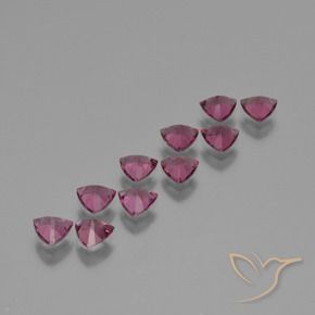 Pedras preciosas de rodolita granada Magenta-Rosa natural de 4.71 ct, Trilhão, VS
