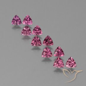 Pedras preciosas de rodolita granada Magenta-Rosa natural de 4.89 ct, Trilhão, VS