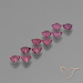 Pedras preciosas de rodolita granada Magenta-Rosa natural de 4.89 ct, Trilhão, VS