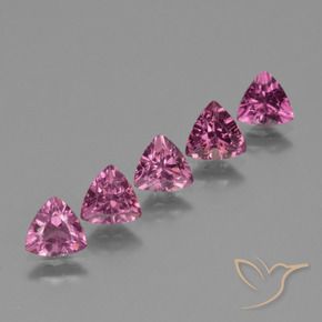 Pedras preciosas de rodolita granada Magenta-Rosa natural de 2.63 ct, Trilhão, VS