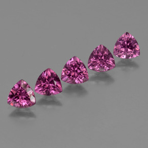 Pedras preciosas de granada rodolita rosa natural de 2,77 ct, trillion, VS