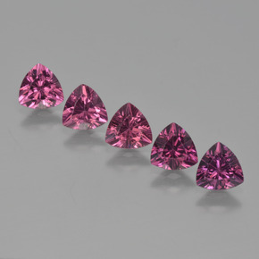 Pedras preciosas de granada rodolita rosa natural de  ct, trillion, VS