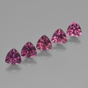 Pedras preciosas de granada rodolita rosa natural de  ct, trillion, VS