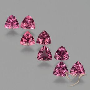 Pedras preciosas de rodolita granada Magenta-Rosa natural de 3.52 ct, Trilhão, VS