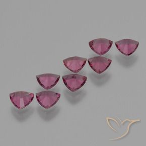 Pedras preciosas de rodolita granada Magenta-Rosa natural de 3.52 ct, Trilhão, VS