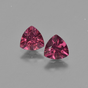Pedras preciosas de granada rodolita rosa natural de  ct, trillion, VS