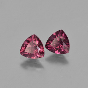 Pedras preciosas de granada rodolita rosa natural de  ct, trillion, VS