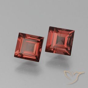 Pedras preciosas de rodolita granada Vermelho médio-escuro natural de 1.44 ct, Quadrado, VS-SI