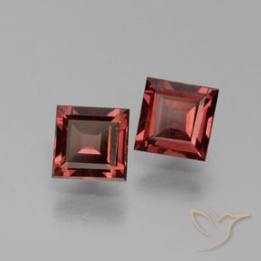 Pedras preciosas de rodolita granada Vermelho Escarlate Profundo natural de 1.35 ct, Quadrado, VS
