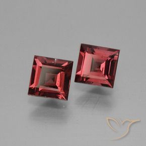 Pedras preciosas de rodolita granada Vinho Tinto Profundo natural de 1.61 ct, Quadrado, VS